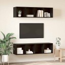  TV benksett 2 pcs Svart eik 37 x 37 x 142.5 cm Konstruert tre