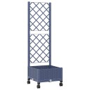 vidaXL Hageplanter med espalier og hjul Blågrå 40 x 40 x 131,5 cm PP