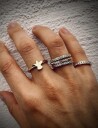 Bud to rose Crown Spike Ring Clear/Silver Gold 