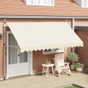 vidaXL Manuell uttrekkbar markise 400 cm kremhvit