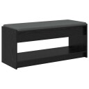 vidaXL Gangbenk Svart Eik 103 x 38 x 45 cm Konstruert treverk og stoff
