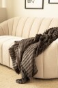 KMCarpets Stripe Pledd 130x170 Kullgrå