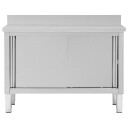 Arbeidsbenk med skyvedører 120x50x(95-97) cm rustfritt stål