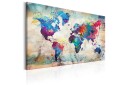 Tavle World Map: Colourful Madness 90X60 Artgeist sp. z o. o.