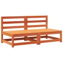  Hagesofaer uten armlener 2 stk voksbrun 70x70x67 cm heltre furu 837925