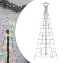 vidaXL Juletre lyskjegle med pigger 220 LED fargerik 180 cm