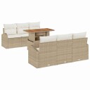 vidaXL Hagesofa Set 7 stk. beige og krem