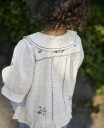 Fliink Dobby Ss Rose Embr Blouse Cream 122