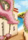 Mediterranean Flower Path Plakat / 70x100