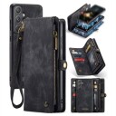 Samsung Galaxy A55 Caseme 008 2-i-1 Multifunksjonell Lommebok-deksel Svart