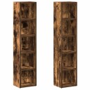  CD skap 2 stk røkt eik 21x16x93,5 cm konstruert tre