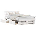  Sengestel med Skuffer Hvit 135x190 cm Solid Furu
