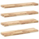  Flytende hyller 4 stk 100x20x4 cm ubehandlet heltre akasie