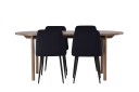 Venture Design Andy & Night spisegruppe Svart/natur 4 stoler & bord 180 x 90 cm