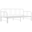 vidaXL Uttrekkbar ramme til sovesofa hvit metall 90x200 cm