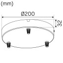 Hide A Lite 7910189 Takkopp utvendig for 3 armaturer Hvit Belysning