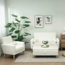 Creme Velvet Storage Ottoman – 84L treben