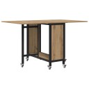 vidaXL Sammenleggbart spisebord med hjul 130 x 80 x 76,5 cm stål PB