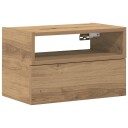  Veggmontert nattbord artisan eik 45x26x28,5 cm 8721158574916