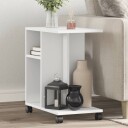  Sidebord med hjul hvit 50x30x55 cm konstruert tre 840569