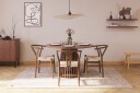 Peyra Spisegruppe 120 cm Rundt Spisebord med 4 Dastoori Spisestoler - Valnøtt / Brun / Beige