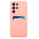 Samsung Galaxy S23 Ultra 5G TPU-deksel med Kortholder Rosa