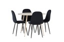 Venture Home Plaza Spisegruppe 100 cm Rund med 4 Polar stoler Whitewash/Sort
