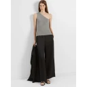 Selected Femme Lura Lurex One Shoulder Knit Top - Medium Grey Melange Lurex L