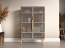 Mireva Vitrineskap 90x145 cm - beige, gull