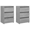 vidaXL Nattbord 2 stk grå sonoma 40x35x62,5 cm konstruert tre
