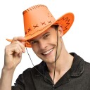 Boland Party Partners Cowboyhatt med Sømmer Neonoransje One size 01192