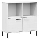 vidaXL Bokhylle med metallben hvit 90x35x90,5 cm heltre OSLO