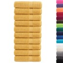 vidaXL Premium dusjhåndklær SOLUND 10 stk gull 70x140 cm 600gsm