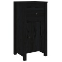 vidaXL Skjenk svart 40x35x80 cm heltre furu