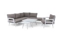 Brafab Villac sofagruppe Hvit med beige pute 3 sits divansofa 2 st soffbord & lenestol