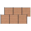 vidaXL Gjerdesett 6 pcs 1045 x 186 cm WPC og Aluminium Brun