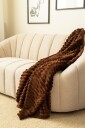 KMCarpets Stripe Pledd 130x170 Brun
