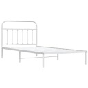 vidaXL Sengeramme i metall med hodegavl hvit 100x200 cm 8720845881658