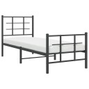  Sengeramme i metall med hode- og fotgavl svart 75x190 cm 8721012303683