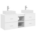 vidaXL Baderomsskapsett 3 stk. Hvit 49,5 x 41 x 62,5 cm Konstruert tre