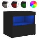  Nattbord med LED svart 50x40x45 cm 8721012253490