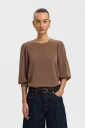 Selected Women   Collegegenser slfTenny 3/4 Sweat Top   Natur