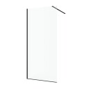 A-collection Vivo Fast Dusjvegg Svart / 100cm Klart Glass