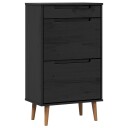vidaXL Sko Skap MOLDE 59,5 x 35 x 103 cm Heltre furu Svart