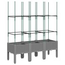 Plantekasse med espalier lysegrå 120x40x142,5 cm PP