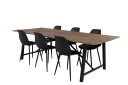 Venture Design Malang & Polar spisegruppe Natur/svart 6 st stoler & bord 250 x 100 cm