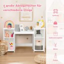 2 i 1 toalettbord for barn med speil 107 × 40 × 117 cm hvit