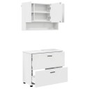  Baderomsinnredningssett 2 pcs Hvit Ingeniørtre og metall