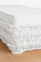 Ellos Home   Sengekappe Juliette Curve Frill i vasket bomull 52 cm   Hvit