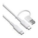 Dacota Platinum 2 i 1 USB C Kabel 2m 240W Hvit